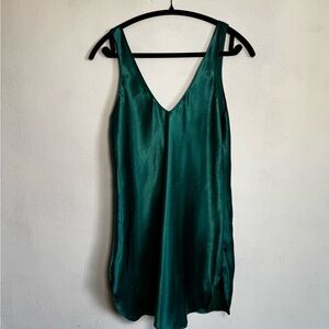 Frederick's of Hollywood Teal Satin Dress